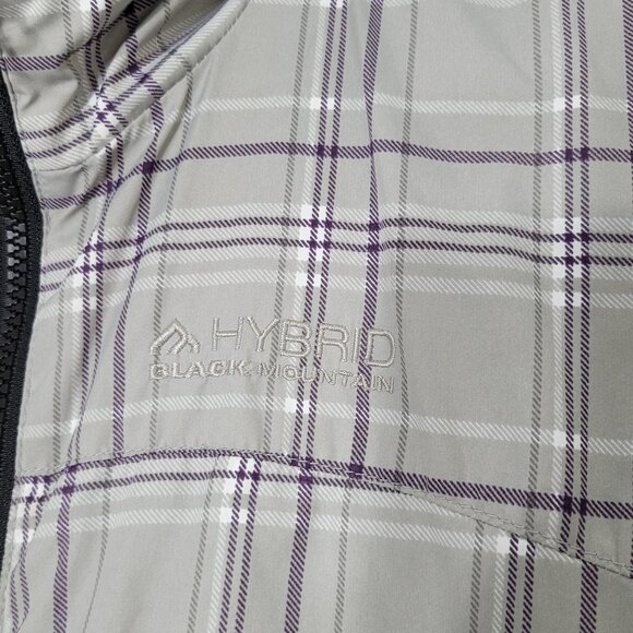 Black Mountain | Gray Purple Plaid Hybrid Windbreaker Hiking Jacket Size Large - Picture 5 of 11